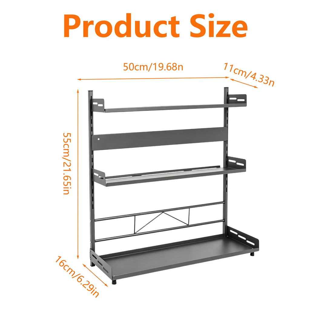 3 Tier Spice Organizer Kitchen Shelf for Countertop Adjustable Spice Organization for Cabinet Kitchen Organizer Rust and Moisture Resistant Bathroom Toiletries Storage Racks