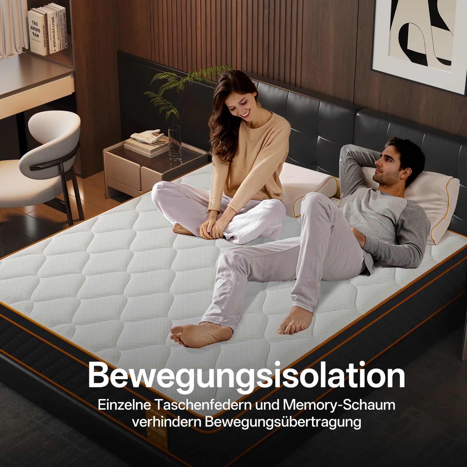 Colchão de Molas Ensacadas com Memory Foam | 90-180x200x25cm | Suporte Zonal