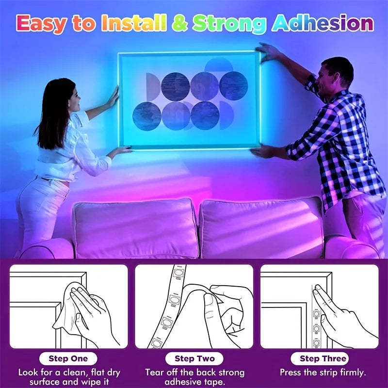LED 5050 Light Strip 5M 10M 20M 40M RGB TV Background Light Bluetooth Control USB Game Room Family Party Decorative Light Strip