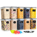 10-Pack BPA-Free Airtight Plastic Food Storage Containers with Lids - Kitchen Organizers for Pasta Cereal Rice Flour Pet Food