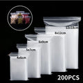 200/100PCS Transparent Zip Bags Food Jewelry Vacuum Storage Bag Plastic Thicken Reclosable Poly Bag Kitchen Organization Package