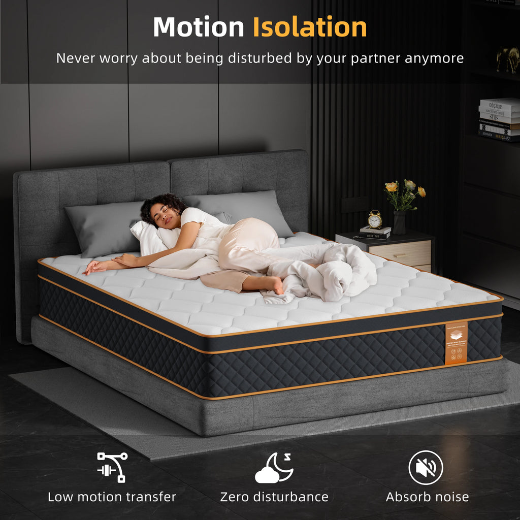 Colchão de Molas Ensacadas com Espuma Memory Foam | 140x200x25cm | Suporte Zonal