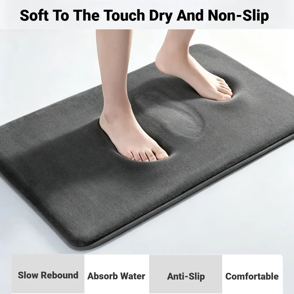 Super Absorbent Coral Velvet Non Slip Bath Floor Door Mat For Bathroom Household Home Decoration
