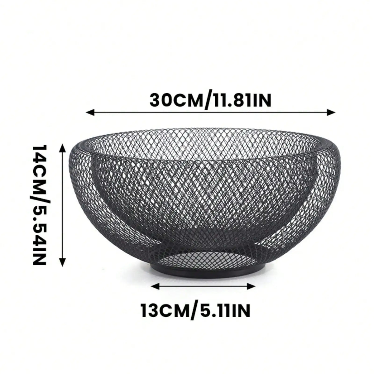 3 Sizes S/M L Black Metal Fruit Basket, Countertop Fruit Storage Bowl Holder, Multi-Purpose Organizer for Kitchen, Coffee Bar, Living Room & Bathroom