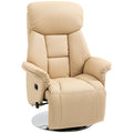 HOMCOM Armchair relaxation relax Living Room relaxation Armchair Pivoting foot-rest Adjustable Armrests, chair TV in Synthetic leather, Up to kg, for Living Room, bedroom, home cinema, beige