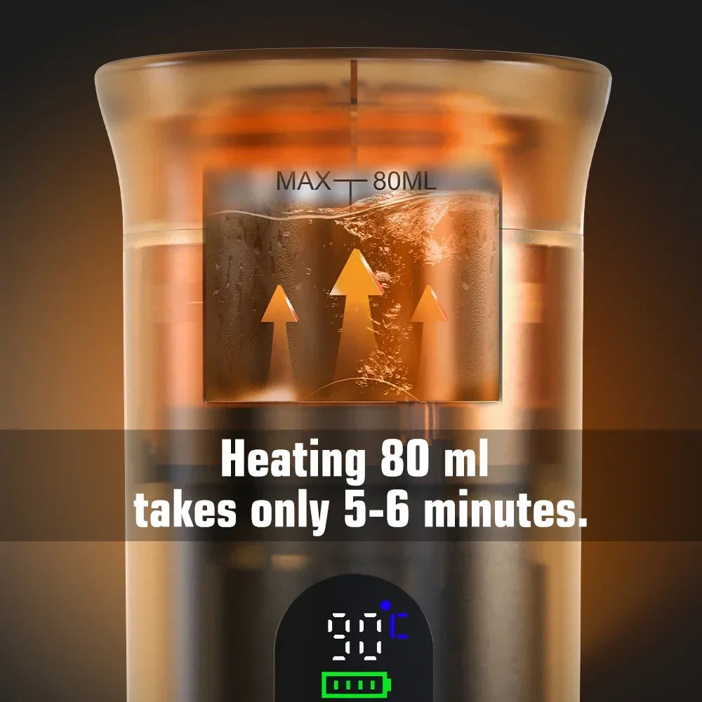 Máquina de Café Portátil 3 em 1 com Ecrã Digital | Cápsulas e Café Moído | Casa e Carro
