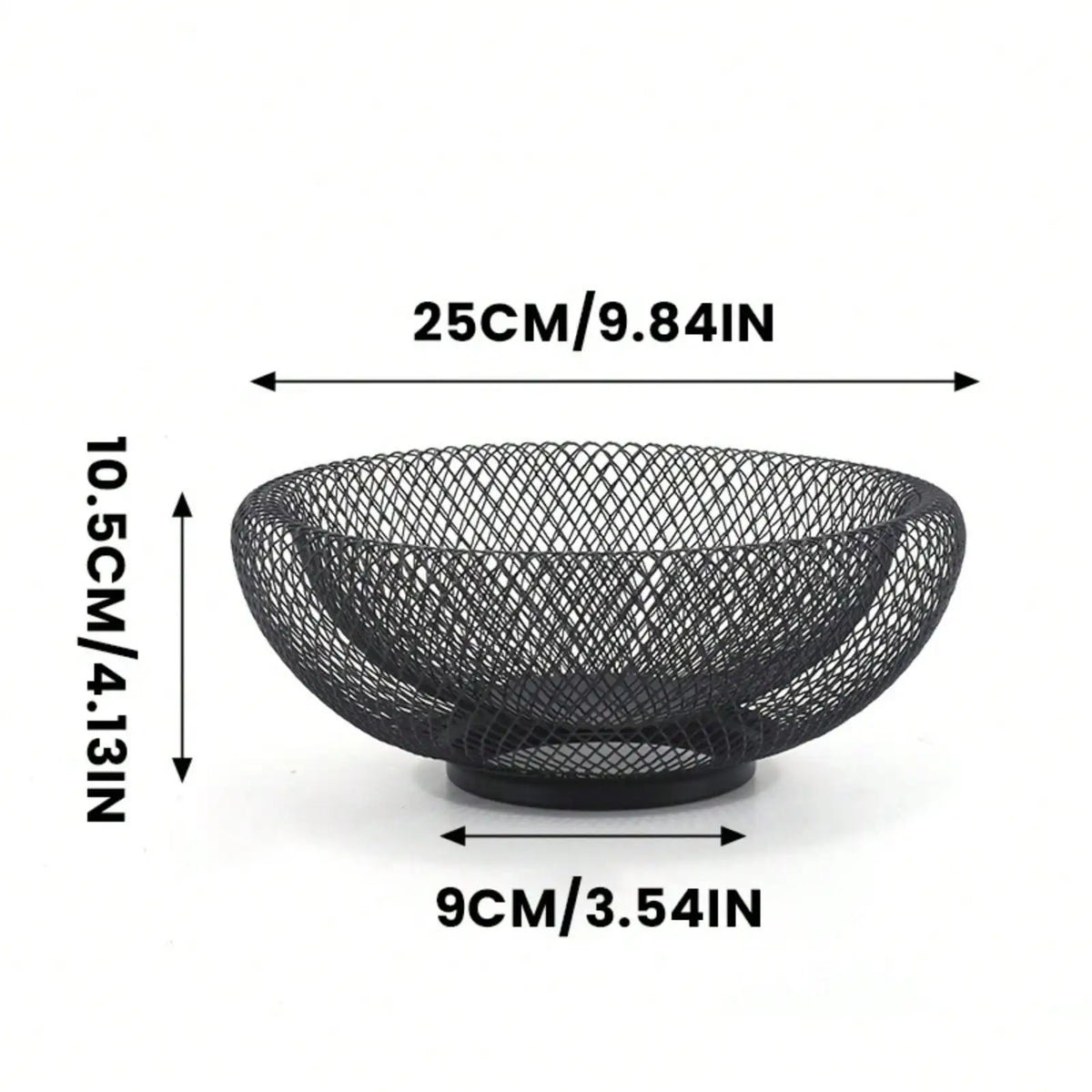3 Sizes S/M L Black Metal Fruit Basket, Countertop Fruit Storage Bowl Holder, Multi-Purpose Organizer for Kitchen, Coffee Bar, Living Room & Bathroom