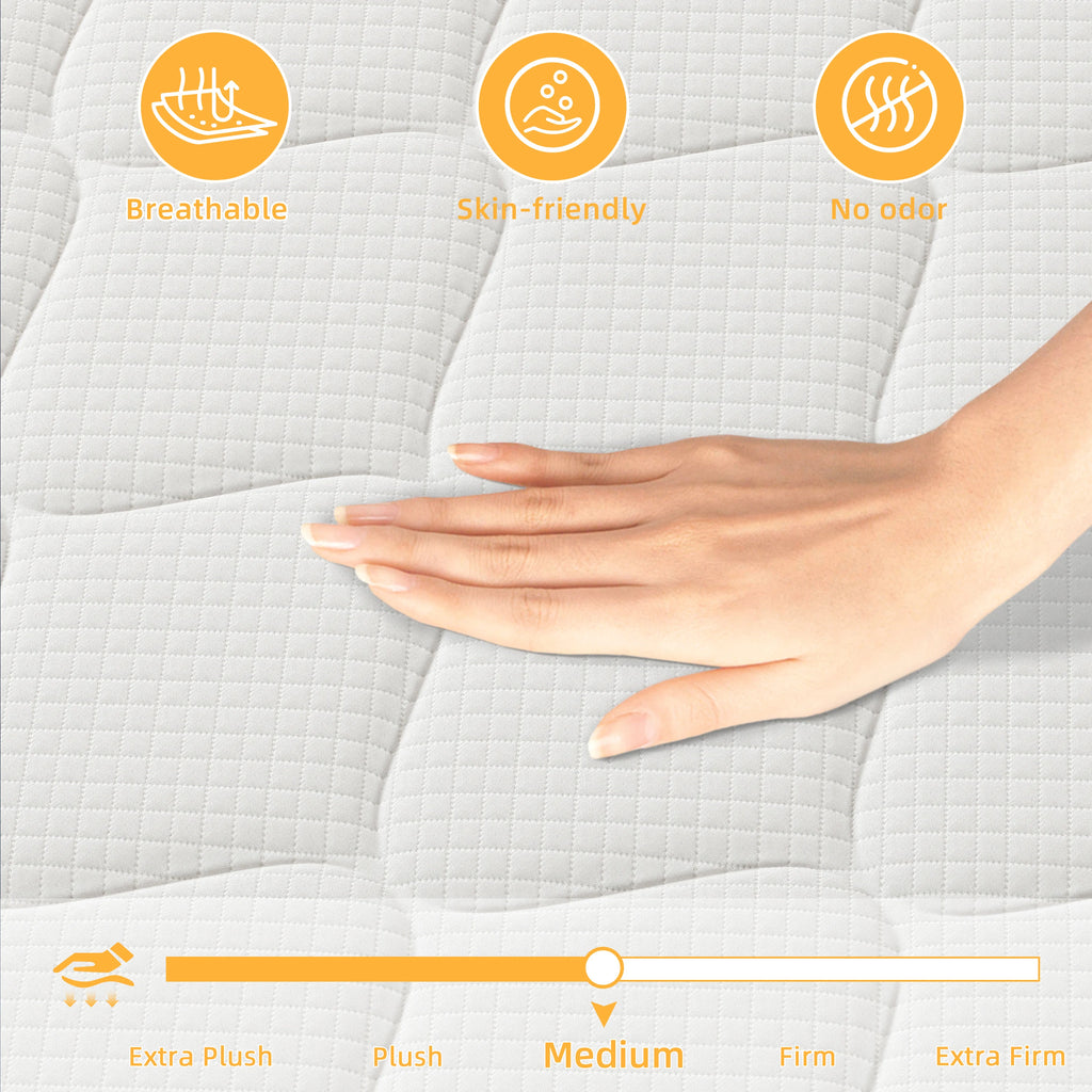 Colchão de Molas Ensacadas com Espuma Memory Foam | 140x200x25cm | Suporte Zonal
