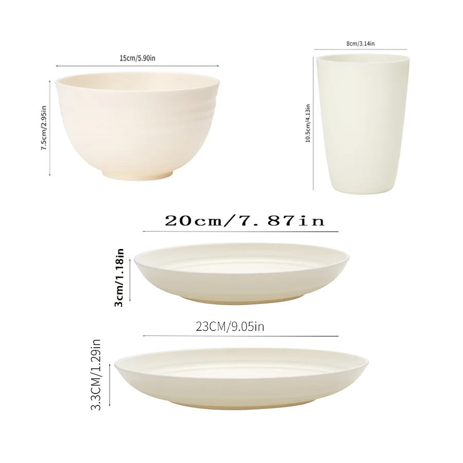 The 16-piece set /32-piece set includes cups, plates and bowls that can be washed in the dishwasher, as well as home sets.