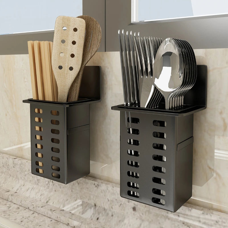 1Pc Holder Wall-mounted Storage Box for Bathroom Toiletries Kitchen Office, Hanging Bracket