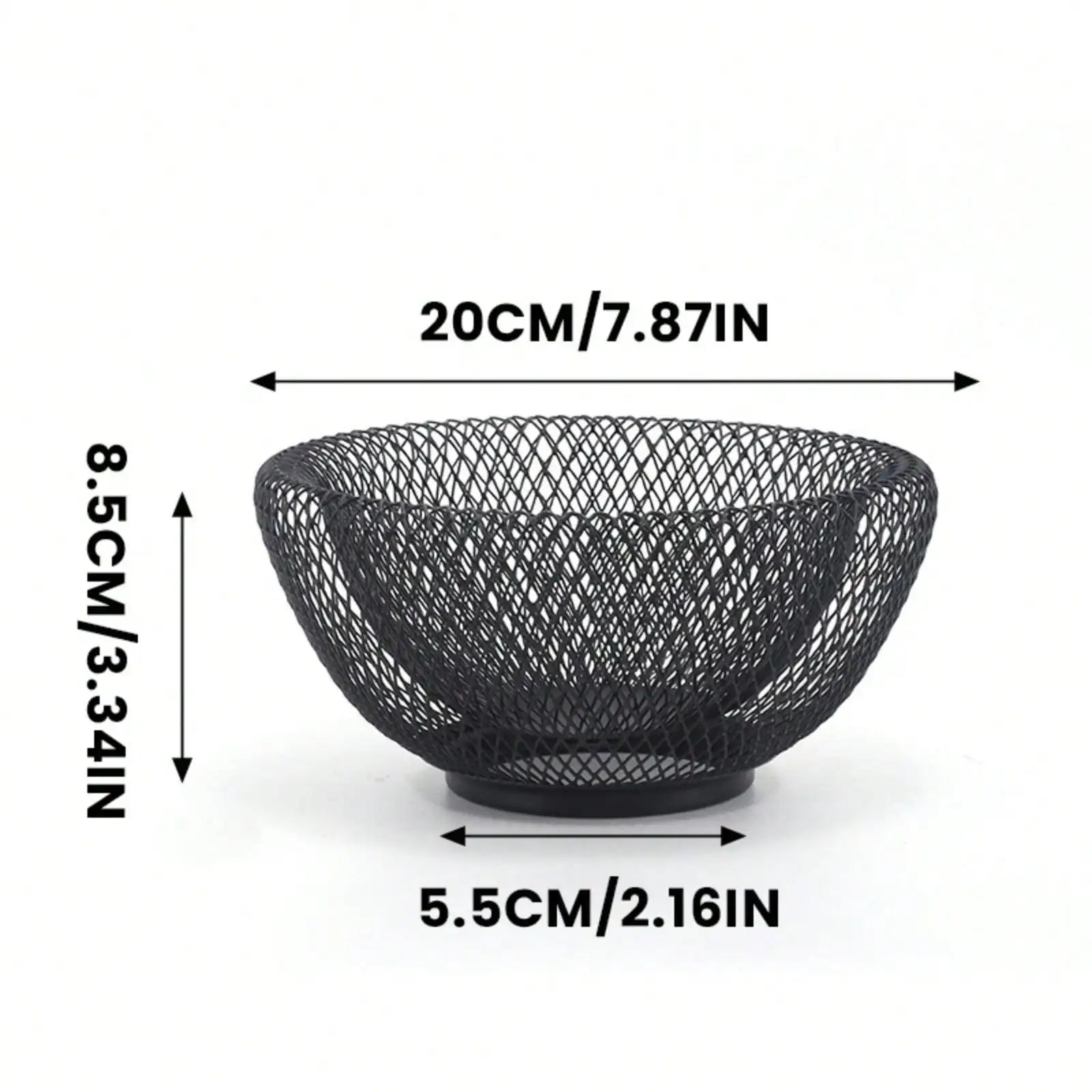 3 Sizes S/M L Black Metal Fruit Basket, Countertop Fruit Storage Bowl Holder, Multi-Purpose Organizer for Kitchen, Coffee Bar, Living Room & Bathroom