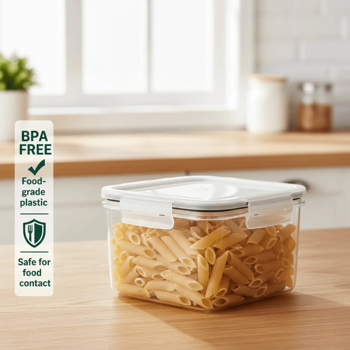10-Pack BPA-Free Airtight Plastic Food Storage Containers with Lids - Kitchen Organizers for Pasta Cereal Rice Flour Pet Food