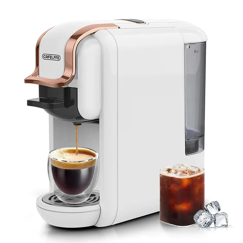 Cafelffe Multiple Capsule Coffee Machine 4 in 1 Hot/Cold DG Cappuccino Nespresso Capsule ESE Pod Ground Espresso Cafeteria 19Bar
