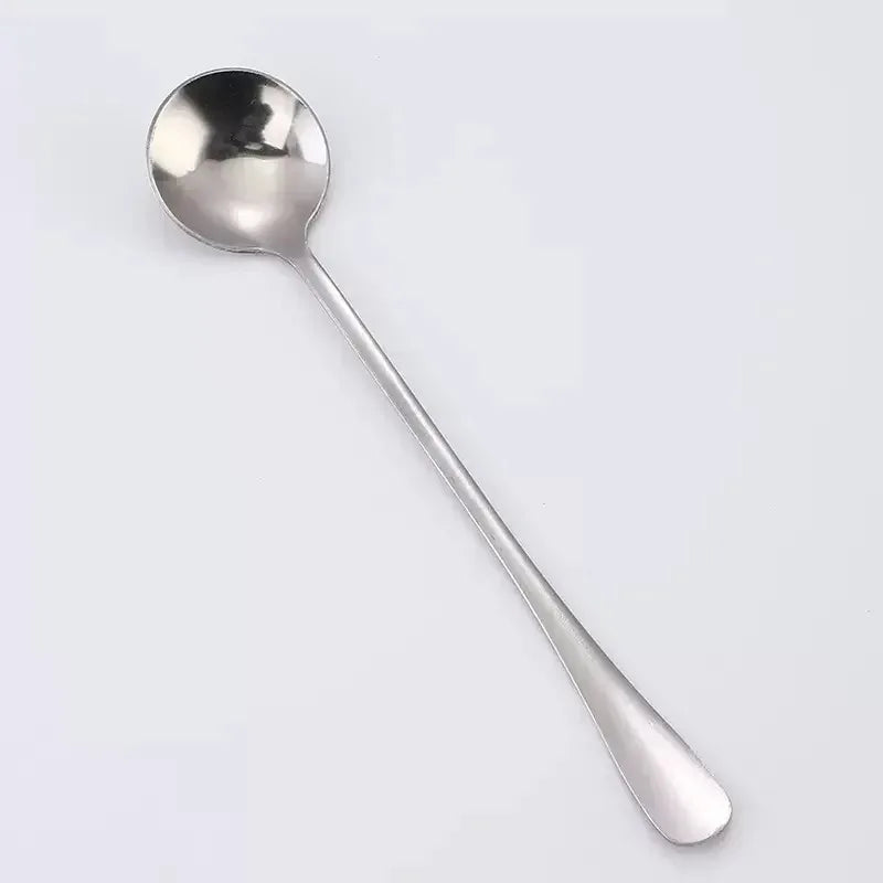 5Pcs  Coffee Spoons Stainless Steel SpoonsStainless Steel Spoons for Ice Cream, Long Handle Stirring Spoons, Kitchen Utensils