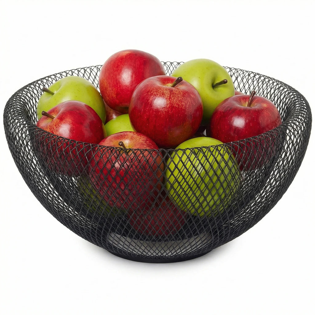 3 Sizes S/M L Black Metal Fruit Basket, Countertop Fruit Storage Bowl Holder, Multi-Purpose Organizer for Kitchen, Coffee Bar, Living Room & Bathroom