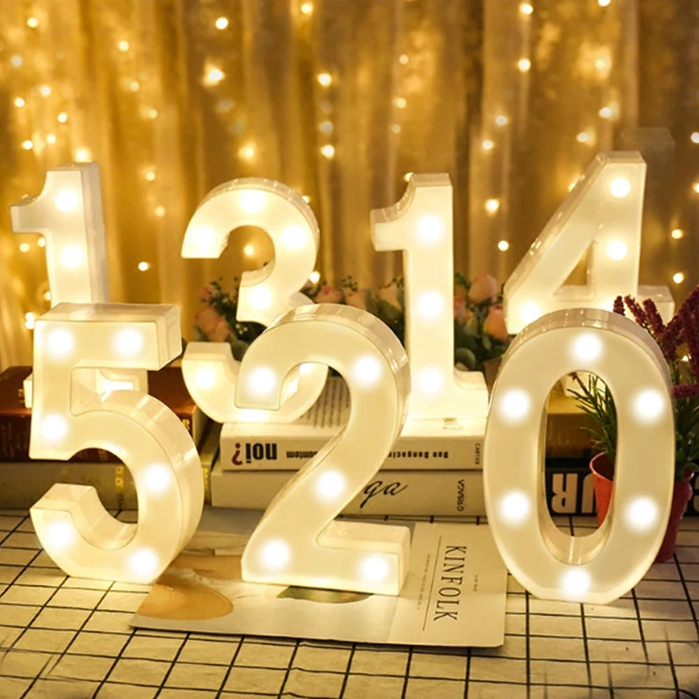 Letra ou Número Luminoso LED | Decoração de Festas, Casamentos e Casa