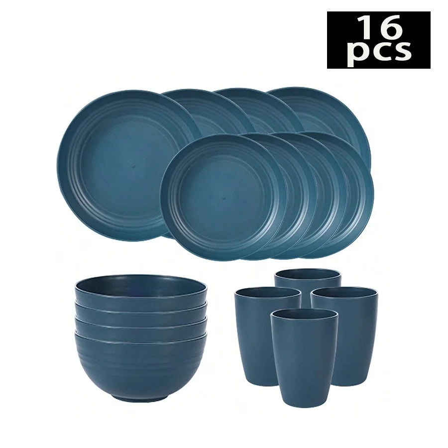 Serviço de Mesa 16 ou 32 Peças | Chavénas, Pratos e Tigelas | Lava-Louça