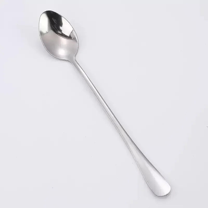5Pcs  Coffee Spoons Stainless Steel SpoonsStainless Steel Spoons for Ice Cream, Long Handle Stirring Spoons, Kitchen Utensils