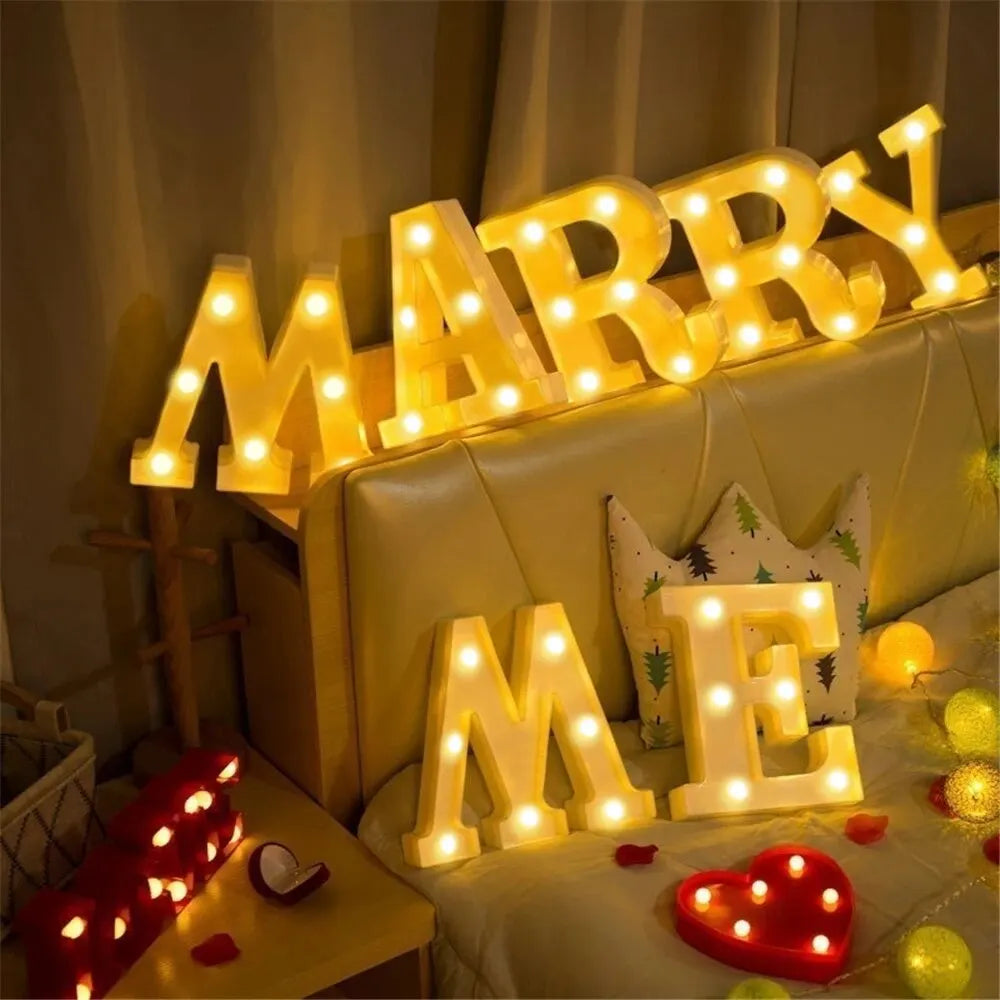 Letra ou Número Luminoso LED | Decoração de Festas, Casamentos e Casa