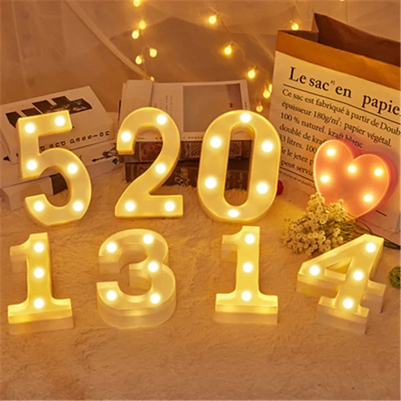 Letra ou Número Luminoso LED | Decoração de Festas, Casamentos e Casa