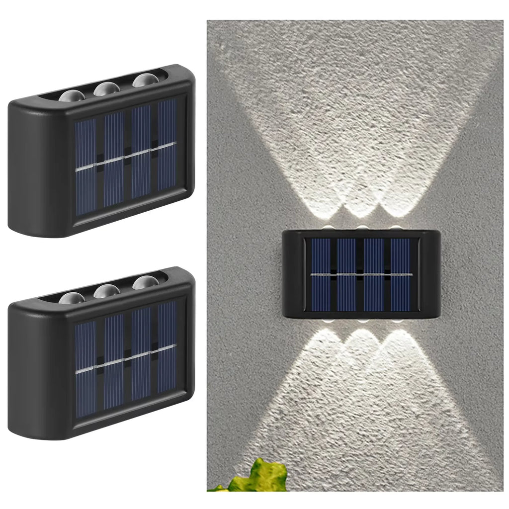 Solar LED Outdoor Wall Light Waterproof Dusk to Dawn Fence Lamp for Garden Yard Porch Pathway Patio Home Decor