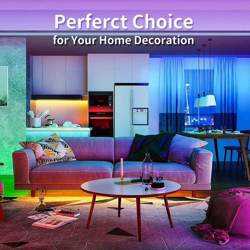 LED 5050 Light Strip 5M 10M 20M 40M RGB TV Background Light Bluetooth Control USB Game Room Family Party Decorative Light Strip