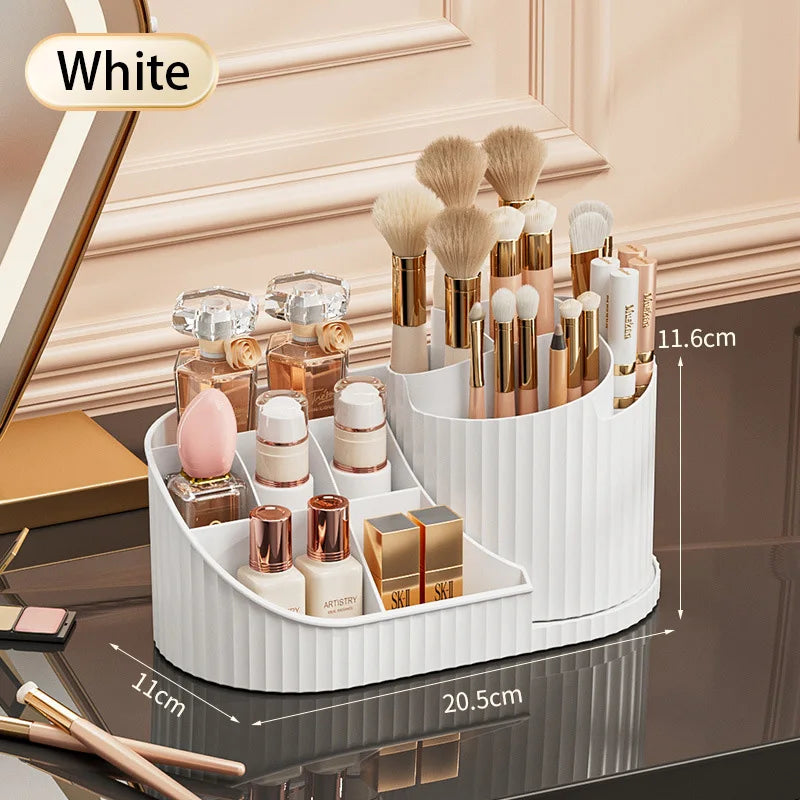 360° Rotatable Cosmetic Organizer Lipstick, Makeup Brush Organizer, Desktop Cosmetic Display Cabinet Suitable for Living Room,