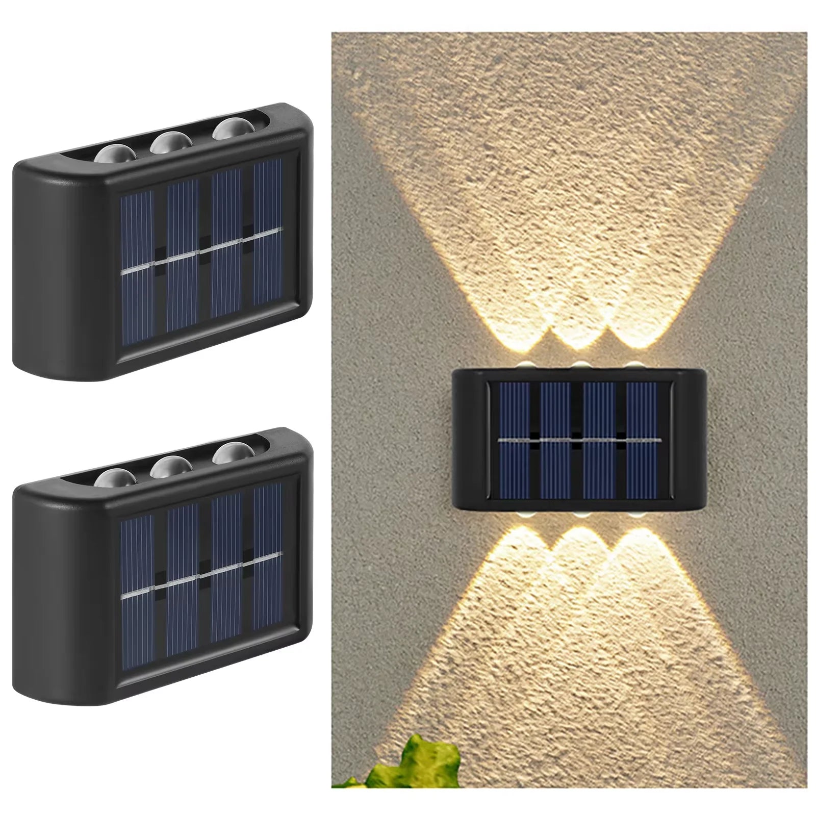 Solar LED Outdoor Wall Light Waterproof Dusk to Dawn Fence Lamp for Garden Yard Porch Pathway Patio Home Decor