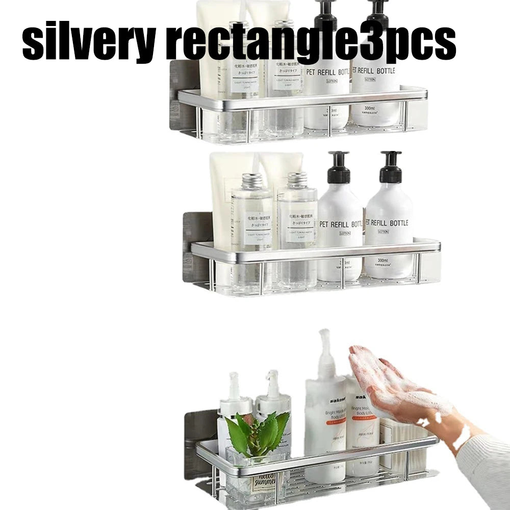 Wall Hanging Corner Rectangular Rack Bathroom Shelf Towel Rack Shelves Wall Shower  Shampoo Rack No Drill Shelf Tripod