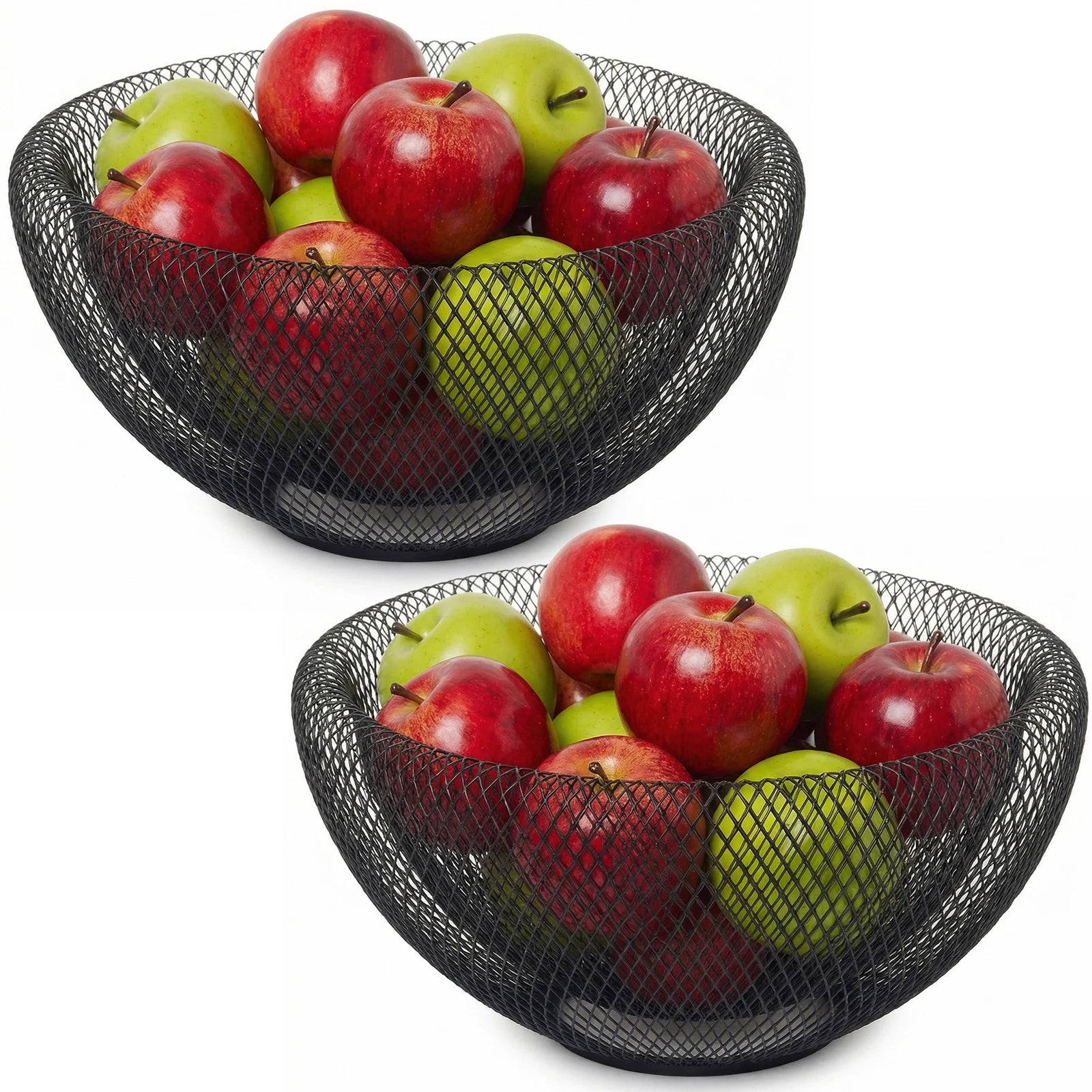 3 Sizes S/M L Black Metal Fruit Basket, Countertop Fruit Storage Bowl Holder, Multi-Purpose Organizer for Kitchen, Coffee Bar, Living Room & Bathroom