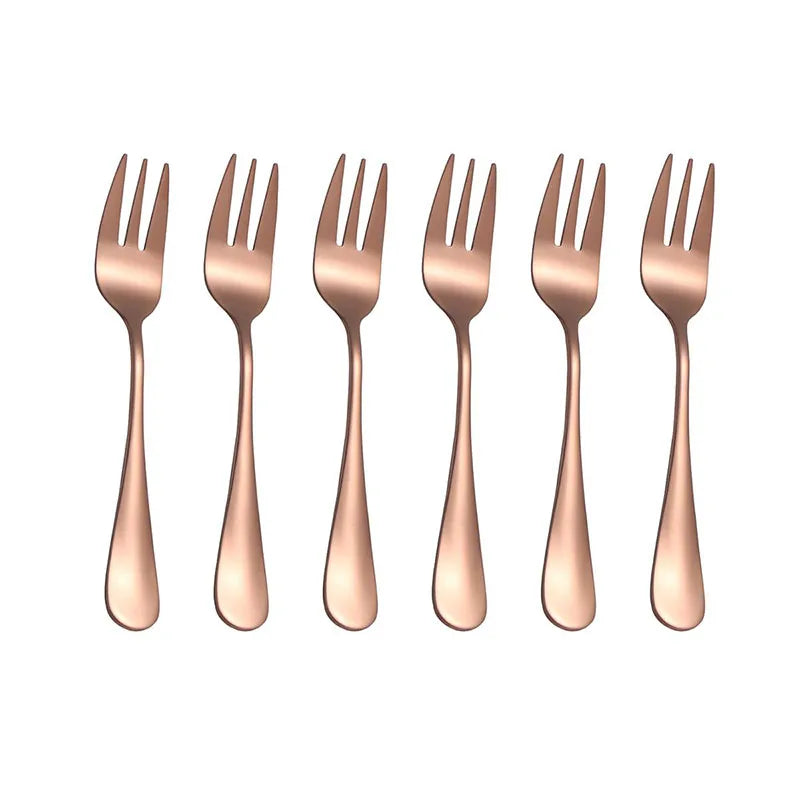 Conjunto 6 Garfos de Sobremesa em Aço Inoxidável | Elegantes para Receber
