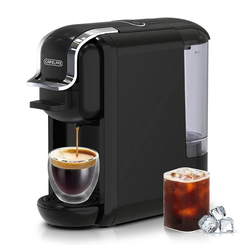 Cafelffe Multiple Capsule Coffee Machine 4 in 1 Hot/Cold DG Cappuccino Nespresso Capsule ESE Pod Ground Espresso Cafeteria 19Bar