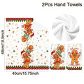 2pcs Christmas Kitchen Towels Merry Christmas Party Decoration  Gingerbread Man Dish Towel Navidad Natal New Year Gift