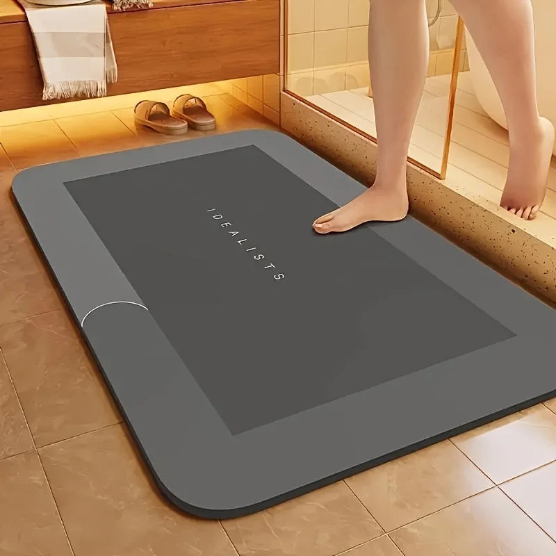 Diatomaceous Earth Bath Mat Super Absorbent Non Slip Fast Drying Soft Floor Mat for Bathroom Shower Laundry Bedroom Kitchen RV