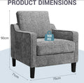 75x71x90cm,Mid-Century Armchair,Chenille Upholstered Armchair with Armrests,15.5cm Thick Seat Cushion,for Living Room,Bedroom